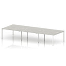 Impulse B2B 6 Person Bench Desk - Dove Grey