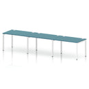 Impulse 3 Person Single Row Bench Desk - Dark Teal