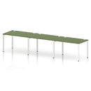 Impulse 3 Person Single Row Bench Desk - Moss Green