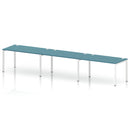 Impulse 3 Person Single Row Bench Desk - Dark Teal