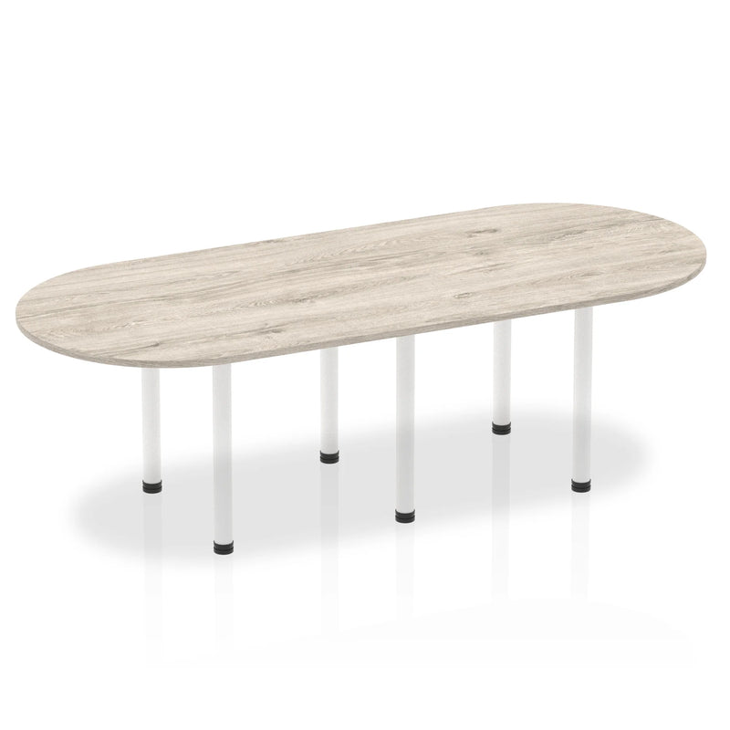 Impulse Boardroom Table With Post Leg - Grey Oak - NWOF