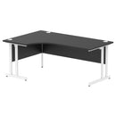 Black Impulse Crescent Desk with cantilever legs by Dynamic, featuring a sleek modern design and smooth surface.