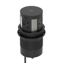 Dynamic Volta Round Pop Up Power Unit with 4 sockets and wireless charger, installed in a 120mm round surface.