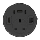 Dynamic Volta Round Power Unit Module with a single socket, 80mm diameter, designed for efficient power distribution and easy installation.