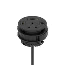 Dynamic Volta Round Power Unit Module with 1 socket, 80mm diameter, compact electrical power outlet for modern installations.