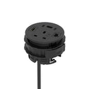 Dynamic Volta round power unit module with a single socket, 80mm diameter, sleek design, and durable construction.