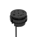 Dynamic Volta Round Power Unit Module with 1 socket, 80mm diameter, compact design for electrical installations.