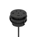 Dynamic Volta Round Power Unit Module with a single socket, 80mm diameter, sleek design for modern electrical installations.