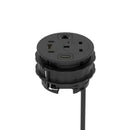 Dynamic Volta Round Power Unit Module with a single socket, 80mm diameter, compact design, suitable for electrical installations.