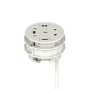 Dynamic Volta Round Power Unit Module with a single socket, 80mm diameter, compact design for electrical installations.