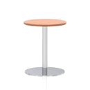 Italia Round Poseur Table Silver Leg - Beech - NWOF