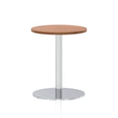 Italia Round Poseur Table Silver Leg - Walnut - NWOF