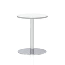 Italia Round Poseur Table Silver Leg - White - NWOF