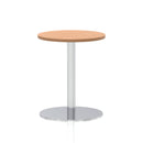 Italia Round Poseur Table Silver Leg - Oak - NWOF