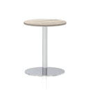 Italia Round Poseur Table Silver Leg - Grey Oak - NWOF