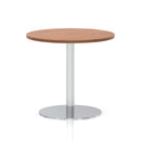 Italia Round Poseur Table Silver Leg - Walnut - NWOF