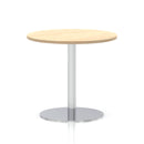 Italia Round Poseur Table Silver Leg - Maple - NWOF