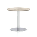 Italia Round Poseur Table Silver Leg - Grey Oak - NWOF
