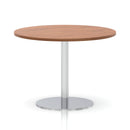 Italia Round Poseur Table Silver Leg - Walnut - NWOF