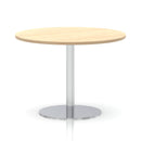 Italia Round Poseur Table Silver Leg - Maple - NWOF