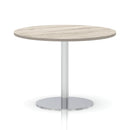 Italia Round Poseur Table Silver Leg - Grey Oak - NWOF