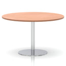 Italia Round Poseur Table Silver Leg - Beech - NWOF