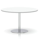 Italia Round Poseur Table Silver Leg - White - NWOF