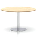 Italia Round Poseur Table Silver Leg - Maple - NWOF