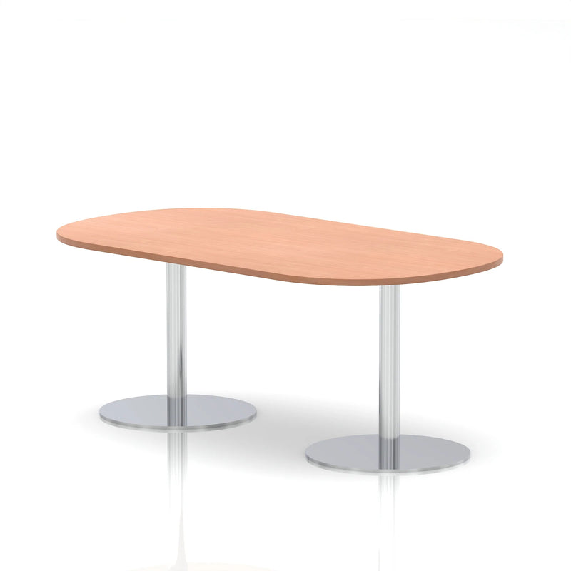 Italia Boardroom Table Silver Leg - Beech