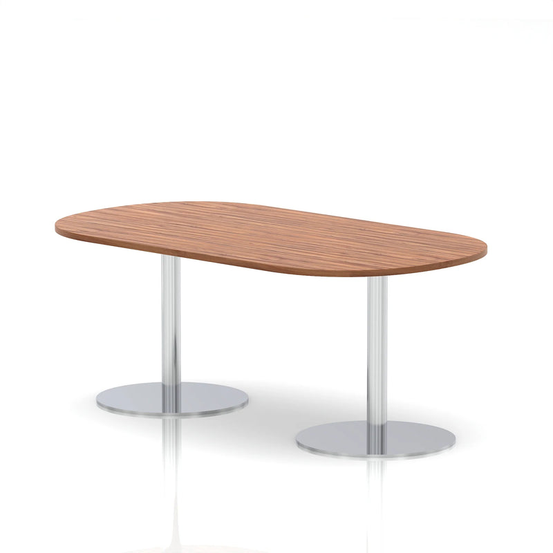 Italia Boardroom Table Silver Leg - Walnut
