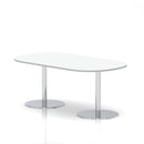 Italia Boardroom Table Silver Leg - White - NWOF