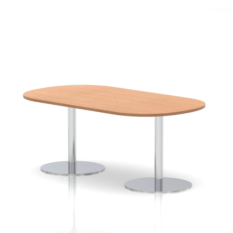 Italia Boardroom Table Silver Leg - Oak
