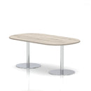 Italia Boardroom Table Silver Leg - Grey Oak - NWOF