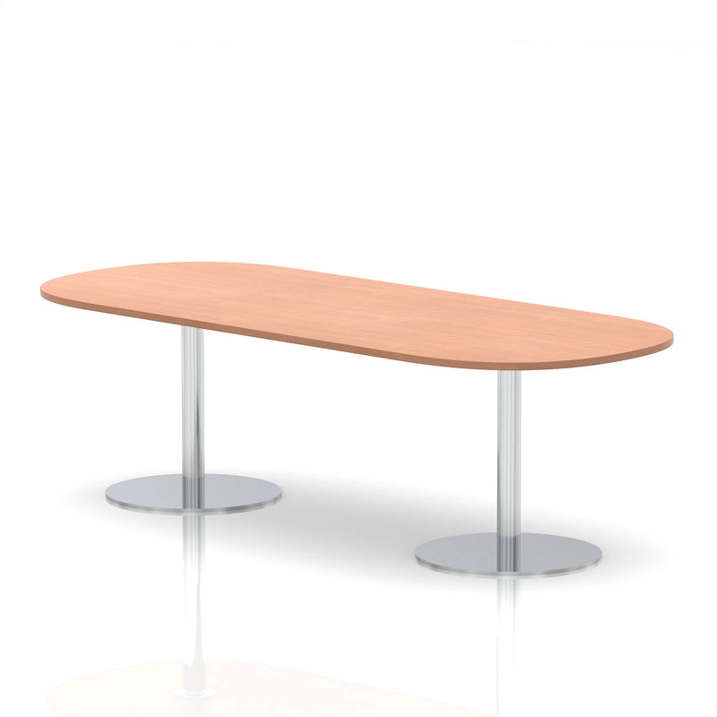 Italia Boardroom Table Silver Leg - Beech