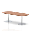 Italia Boardroom Table Silver Leg - Walnut - NWOF