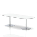 Italia Boardroom Table Silver Leg - White - NWOF