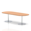Italia Boardroom Table Silver Leg - Oak - NWOF