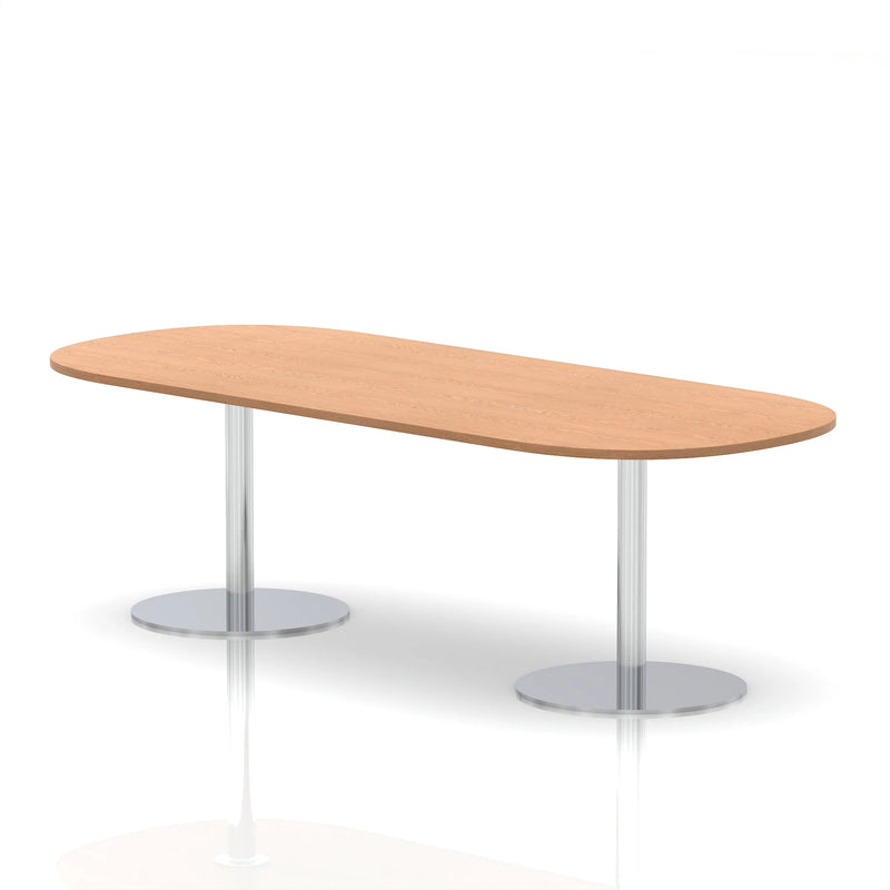 Italia Boardroom Table Silver Leg - Oak