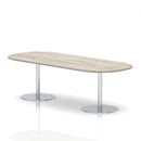 Italia Boardroom Table Silver Leg - Grey Oak - NWOF