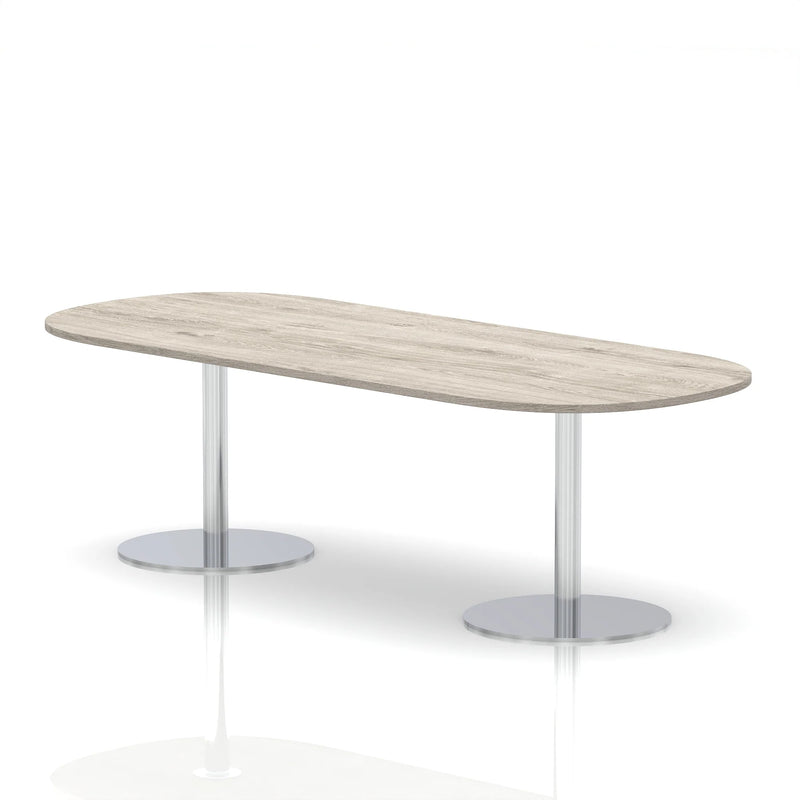 Italia Boardroom Table Silver Leg - Grey Oak