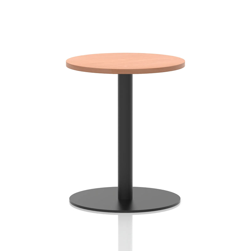 Italia Round Poseur Table Black Leg - Beech