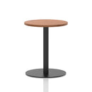 Italia Round Poseur Table Black Leg - Walnut - NWOF
