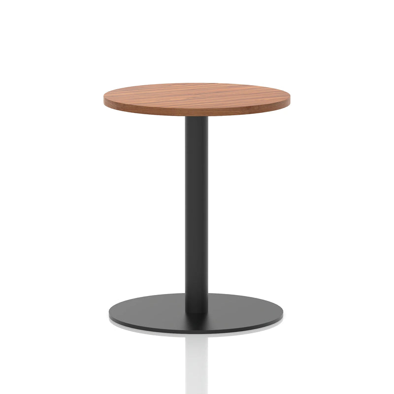 Italia Round Poseur Table Black Leg - Walnut