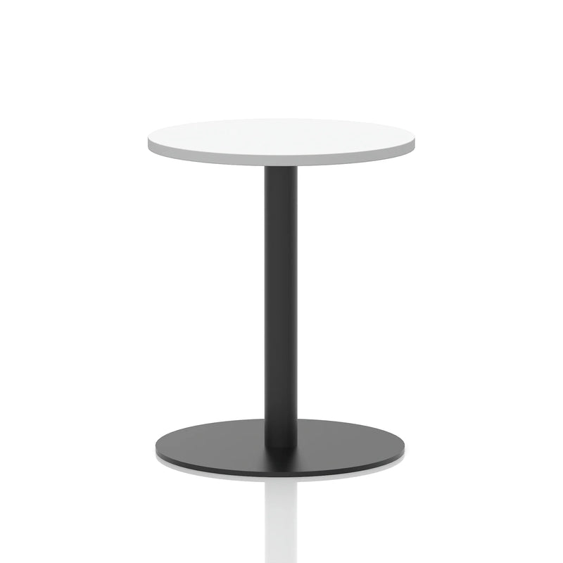 Italia Round Poseur Table Black Leg - White
