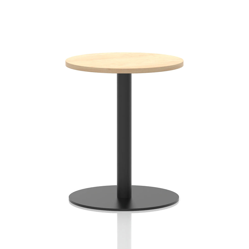 Italia Round Poseur Table Black Leg - Maple