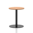 Italia Round Poseur Table Black Leg - Oak - NWOF
