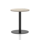 Italia Round Poseur Table Black Leg - Grey Oak - NWOF