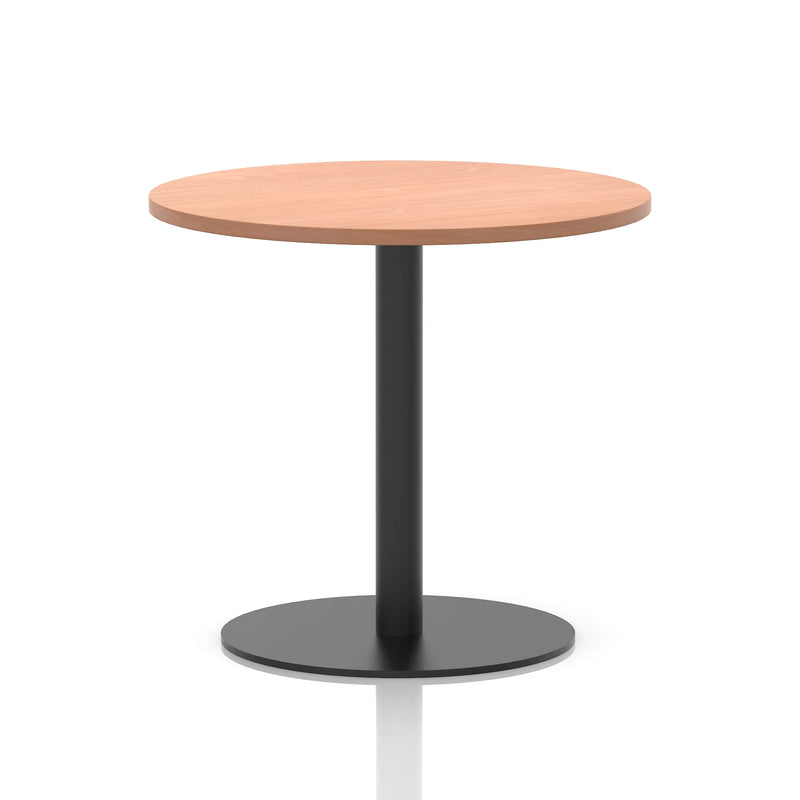 Italia Round Poseur Table Black Leg - Beech