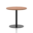 Italia Round Poseur Table Black Leg - Walnut - NWOF