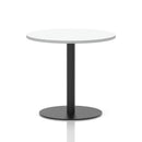 Italia Round Poseur Table Black Leg - White - NWOF